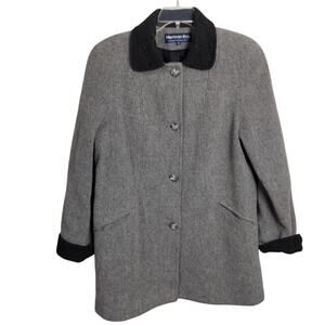 M896(Vtg Herman Kay Gray Wool Nylon Peacoat Medium
